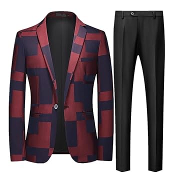 Men's Single-Breasted Suit Two-Piece (Jacket + Pants) Slim